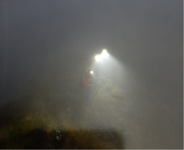 Cam, Trent and Tom en route off the tops at 5am