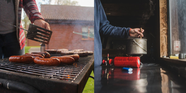 Cooking at home vs in a hut