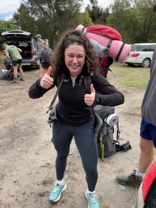 Jenny Mitchell all geared up for her first overnight tramp. PHOTO/SUPPLIED