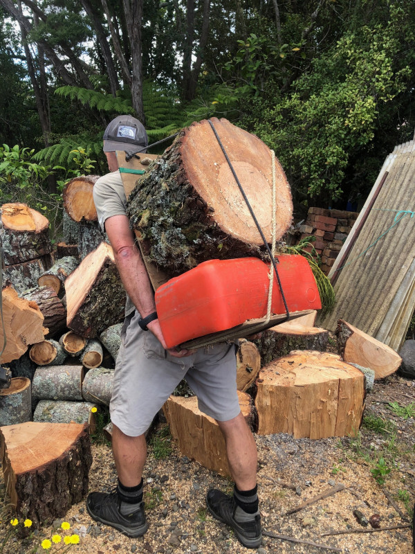 Training included lugging firewood from a nearby gully to his home. PHOTO/SUPPLIED