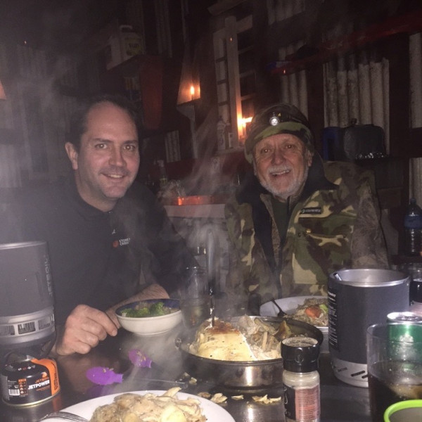 Mike McIntosh and Steve Healy enjoy dinner at Boar Inn. PHOTO/STEVE HEALY