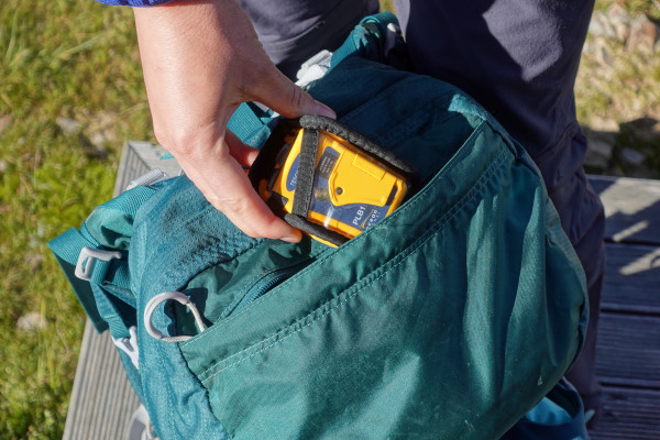 Packing your beacon in the top of a pack