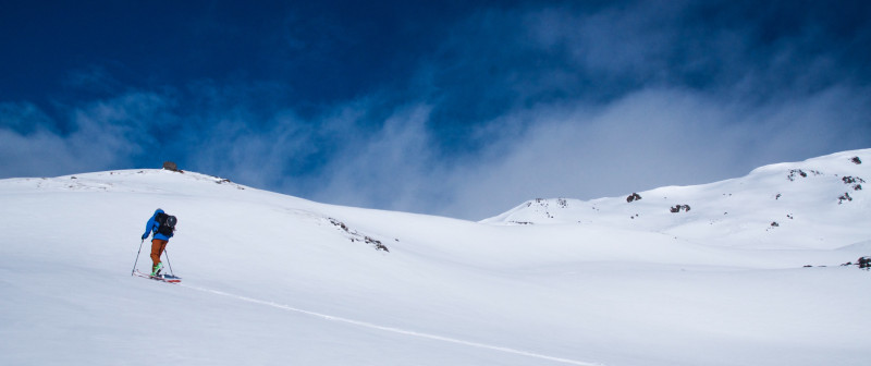 Backcountry Skier going up, Loic Lassueur