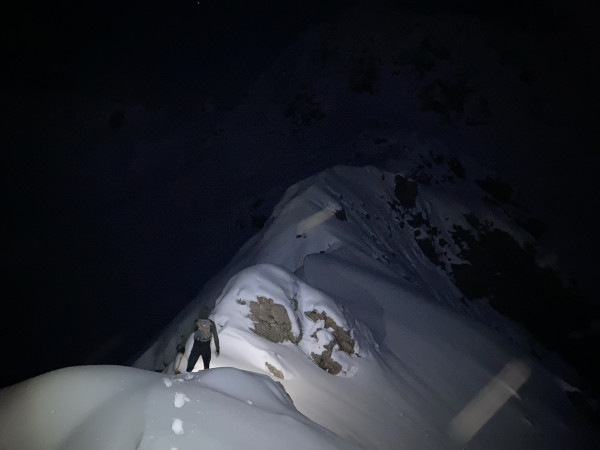 Traversing the lower section of Rome Ridge in the pre-dawn murk. PHOTO/SUPPLIED