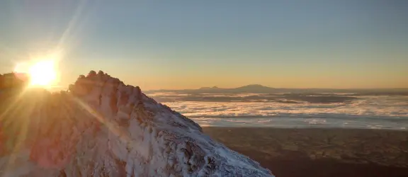 Sunrise on Taranaki Maunga Summit 