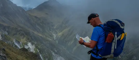 Tramper reading map